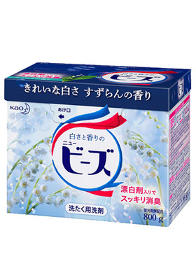 日本进口花王KAO衣物净白除臭洁净去渍污渍洗衣粉含柔顺剂800g