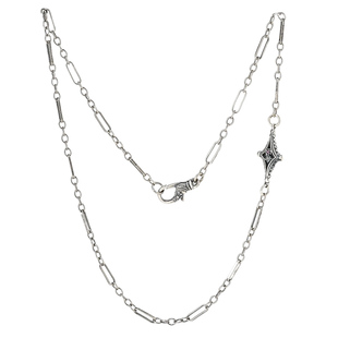 睡莲生生世世 原创925纯银项链菱形星球元素复古百搭项链男女可戴