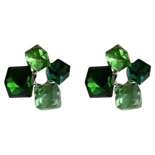 绿色耳钉2025年新款爆款轻奢高级感夏天耳环小众气质独特耳饰女