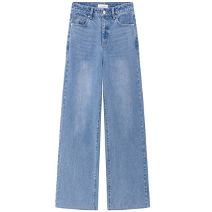 VIKTORIACHAN牛仔系列 水洗直筒阔腿牛仔长裤