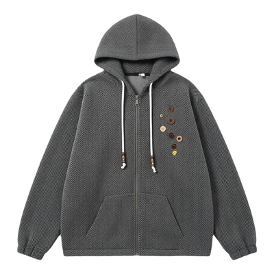 宽松加绒加厚雪尼尔连帽卫衣