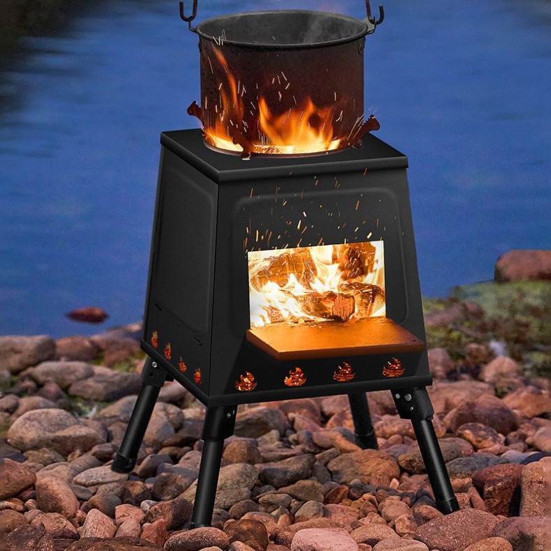 火狐防风折叠便携卡式炉户外烧烤露营焚火台野餐炉具批发多燃料