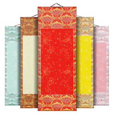 燃灯碧浪江涯空白宣纸卷轴蜡染