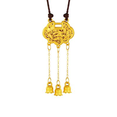 赛菲尔黄金吊坠5D硬金挂坠足金女