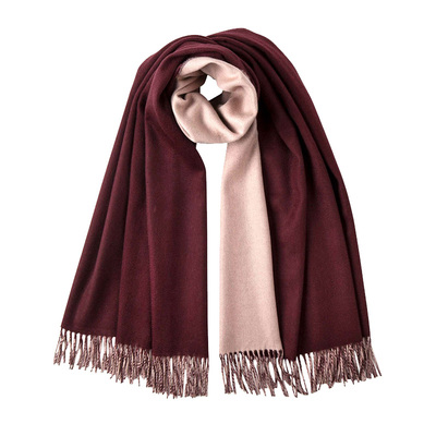 JOE秋冬羊绒披肩纯色男女礼物