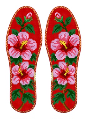 红色小花鸿运玫瑰七层棉布带花边