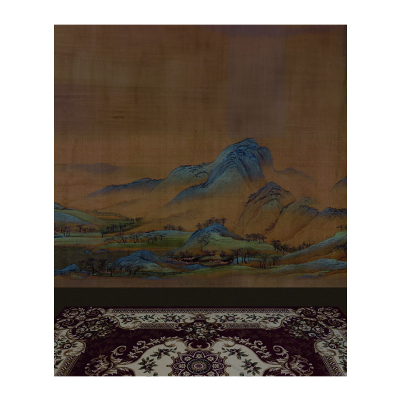 千里江山古装全家福摄影背景布