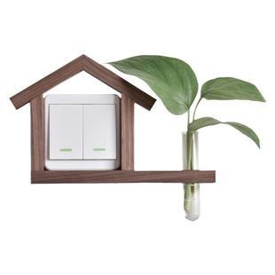 实木开关贴墙贴保护套水培装饰遮挡插座北欧风格客厅墙壁装饰挂件