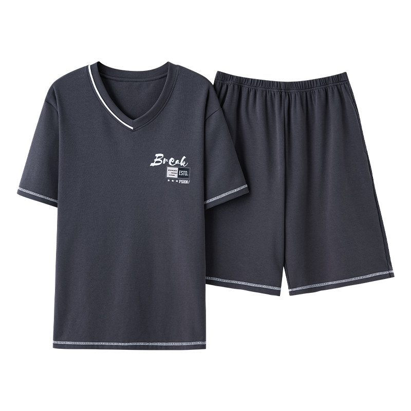 睡衣套装男士夏季短袖家居服薄款