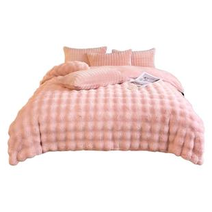 兔绒四件套牛奶绒床上2024新款冬季加厚双面珊瑚绒床单被套三件套