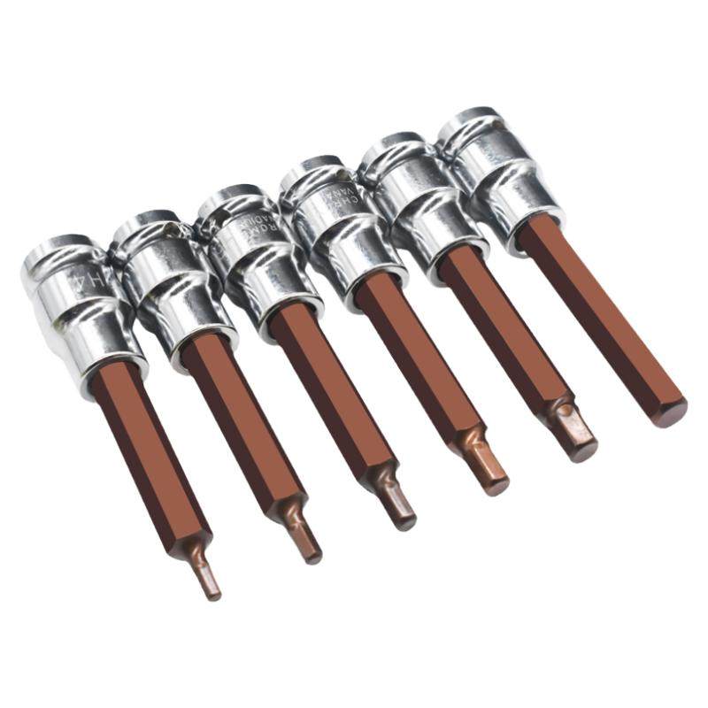 内六角套筒压批1/2加长风炮内六角批头S2电动扳手旋具套筒头工具