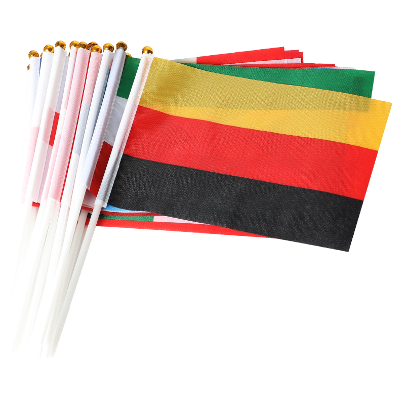 德国队2024欧洲杯装饰24强世界各国小国旗英格兰手摇手持式足球杯外国旗法国西班牙葡萄牙手挥旗小旗子吊旗