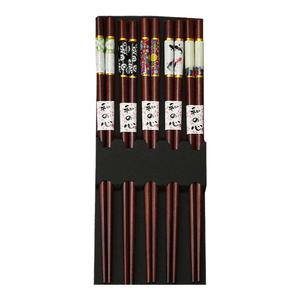 红檀木一家人个人专用筷子 家用高档防滑5色10双分餐防霉木制筷子
