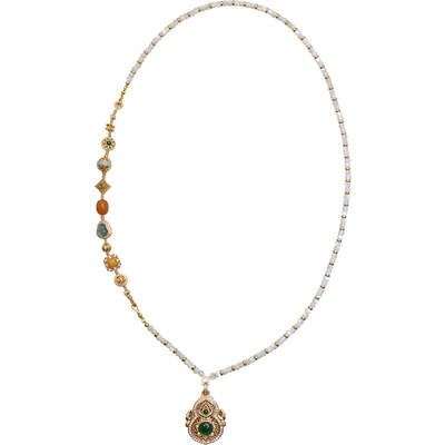 方糖家多宝翡翠蜜蜡葫芦项链