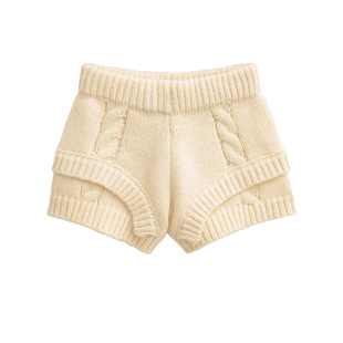 liviahome 纯欲低腰弹力麻花针织短裤女修身显瘦百搭休闲毛线短裤