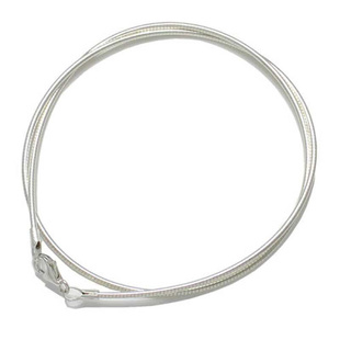 925银光面项圈镀18k黄金项链女锁骨链短款  意大利进口搭吊坠颈链