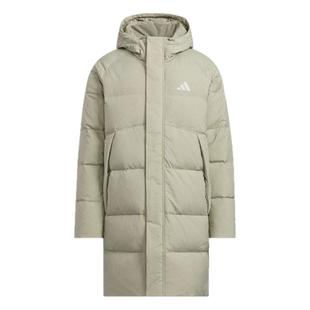 拒水暖「芯」科技长款保暖鸭绒连帽羽绒服男女adidas阿迪达斯