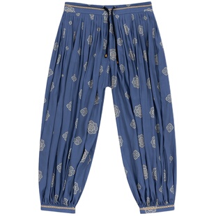 瞳莞汉服原创设计长安清乐高腰灯笼裤圆领短衫透气日常套装夏款