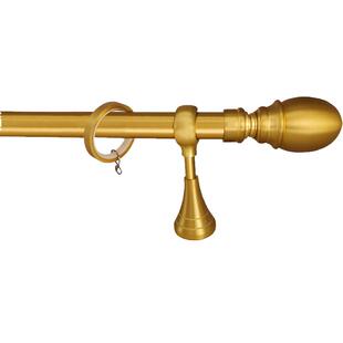 欧式28电镀罗马杆打孔窗帘轻奢郁金香铜拉丝钠米静音圈单双架新款