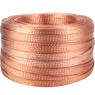 紫铜编织带裸线导电带镀锡铜带接地线软连接扁铜线6/10/25/35平方