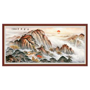 装饰画背景墙壁画墙画五岳独尊有山无水靠山泰山日出自粘墙纸自贴