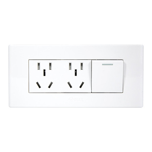 公牛118型单开一开六孔插座1开双控6孔10十孔三孔带开关暗装面板