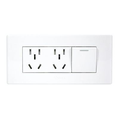 公牛118型开双控6孔暗装面板插座