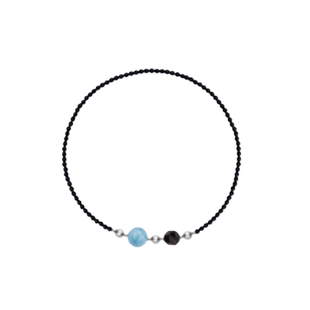 无用之用「肖宇梁同款」天然黑玛瑙海蓝宝银曜石项链原创设计礼物