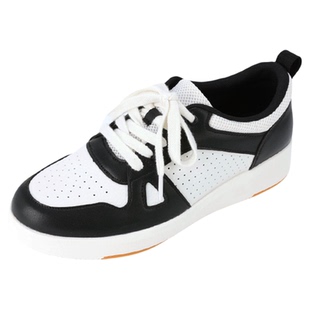 Pansy盼喜日本男鞋超轻舒适透气厚底黑白拼色板鞋2026年春季款