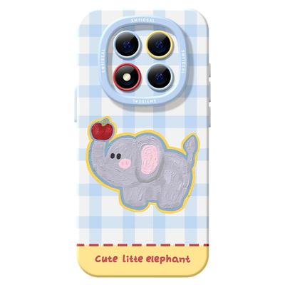 适用红米note15pro手机壳女款note14保护套小米高级note11pro硅胶防摔13por+全包redmi格子12turbo软可爱大象