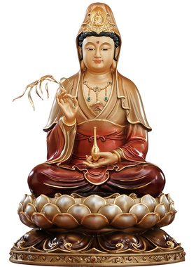 纯铜西方三圣坐像观音像阿弥陀佛