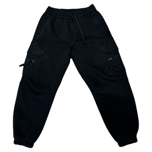 2026新款黑色大口袋工装裤男拼接设计束脚休闲裤时尚帅气百搭裤子