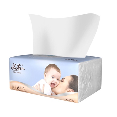 120抽亿柔抽纸家用柔软四层餐巾纸卫生纸无香不掉屑480张6625