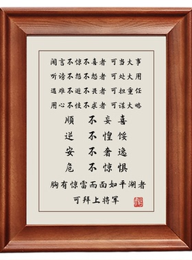 闻言不惊不喜者可当大事字画摆件