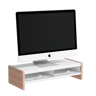 台式电脑显示器增高架托架垫高底座小尺寸带抽屉桌面收纳支架笔记本电脑增高架办公桌储物扩容收纳架