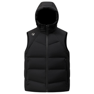 鸭鸭冬季无袖羽绒马甲男款时尚户外休闲马甲短款连帽保暖外套