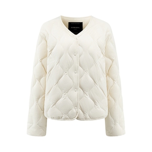 艾莱依2025早秋轻薄羽绒服女士短款时尚显瘦内胆波浪纹高级感外套