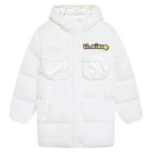 Lining/李宁正品女童羽绒服中长款连帽休闲鸭绒保暖外套YYMS060