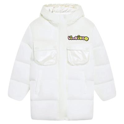 Lining/李宁正品女童羽绒服中长款连帽休闲鸭绒保暖外套YYMS060