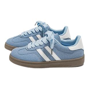 人本小白鞋女款2025年春季新款百搭德训平底蓝色女鞋运动休闲板鞋