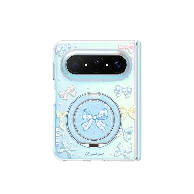 MASFEIL× 格纹束蝶适用华为PuraXMax手机壳带支架小折叠阔PURA典藏版HC全包高档保护套支点防摔女简约x2新款