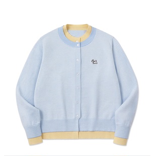 【PSO~】年底清仓 miu系韩系甜美针织假两件上衣撞色条纹毛衣开衫