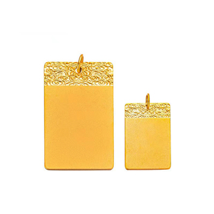 纯铜材质平安无事牌吊坠项链挂件磨砂面光面祥云图案方形定制刻字