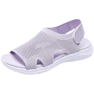 凉鞋女款2026夏季新款妈妈旅游穿鞋子软底舒适不累脚女士罗马凉鞋