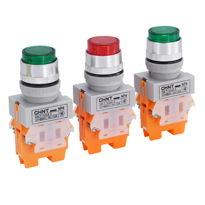 正泰带灯自复位按钮 NP4-11DN DZS红色绿色220V24V  自锁一开一闭