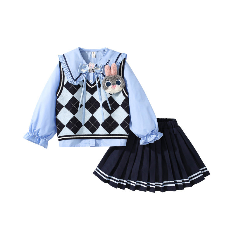 女童套装学院风朱迪兔子警官衣服