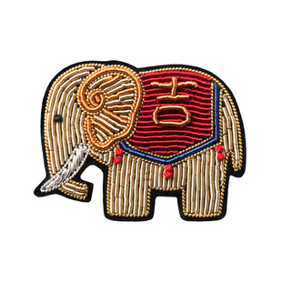 中国风新潮装饰别针原创国潮吉祥大象胸针设计感小众手工刺绣饰品