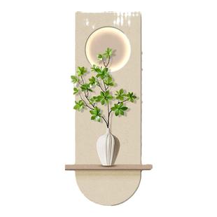 奶油风入户玄关装饰画立体砂岩肌理挂画2025新款走廊过道发光壁画