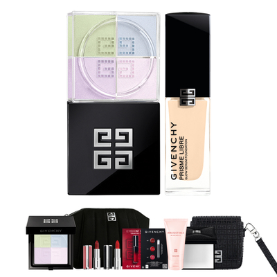 【圣诞礼物】 纪梵希明星流光粉底散粉cp组合送礼 直播