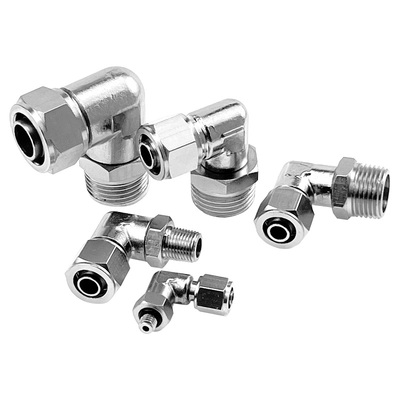 气动铜镀镍快拧PL8-02旋转弯头